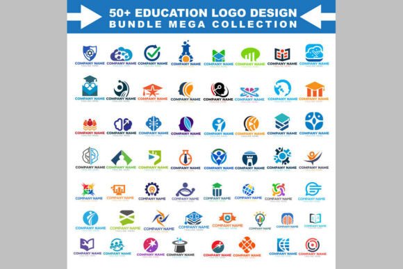 50 Education Logo Design Mega Bundle – Everything You Need for Strong Branding in Education