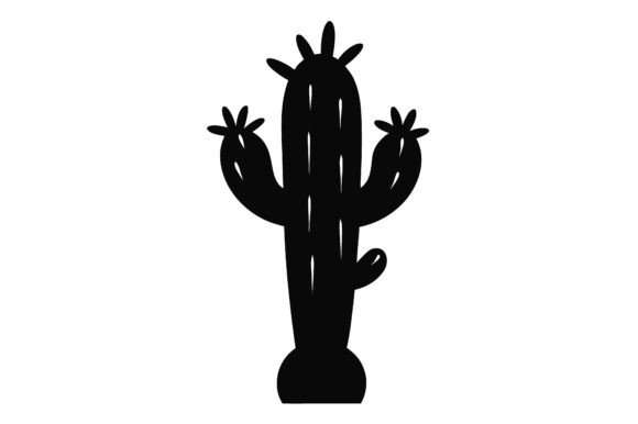 Cactus Plant Clip Art Black: The Minimalist Design Asset for Versatile Creativity