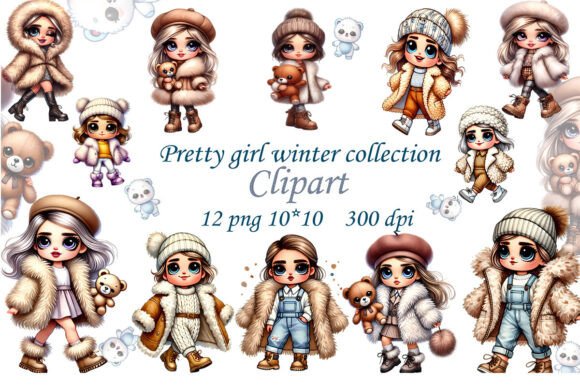 Cute Little Girl Clipart PNG for Creative Design Projects