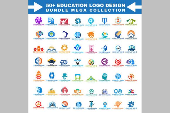 Mega Bundle 50 Education Logos: A Strategic Resource for Branding in the Education Sector