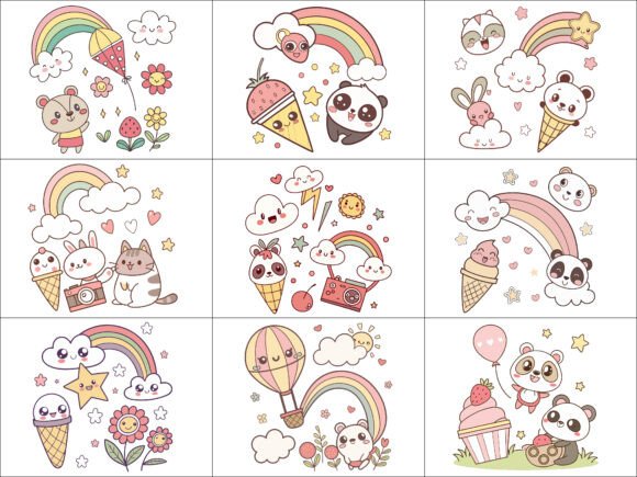 Rainbow Cartoon Vector Collection