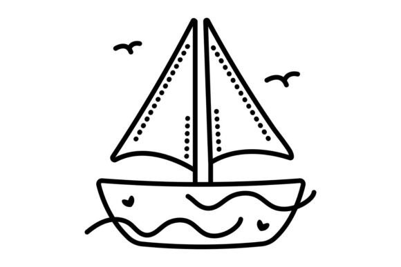 Sailboat Black Line Icon for Creative Design Projects