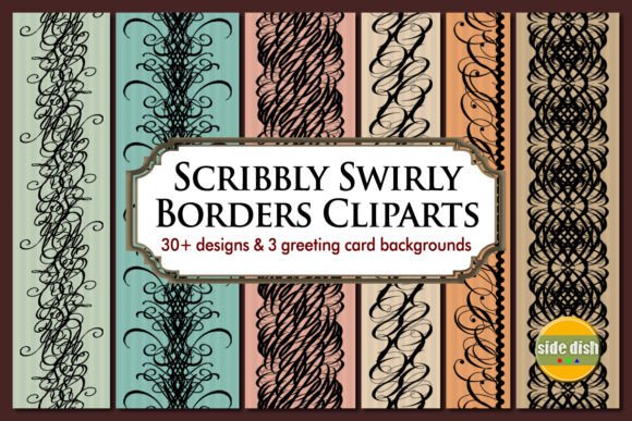 Scribbly Swirly Borders Cliparts for Creative Design Projects