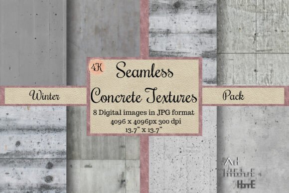 Seamless Winter Concrete Textures: A Versatile Design Resource