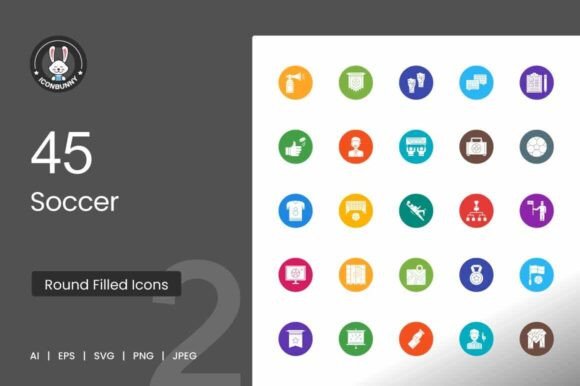 Soccer Flat Round Icons: A Versatile Design Resource for Sports-Themed Projects