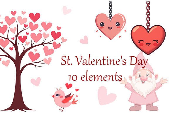 Symbols for Valentine's Day PNG Clipart