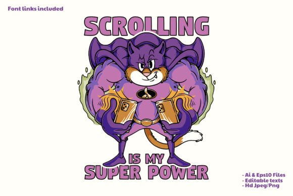 Unleashing Brand Potential with the Cat Hero Mascot Scrolling Smartphone Logo
