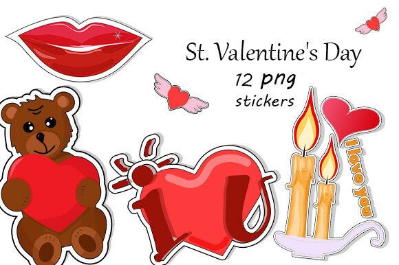 Valentine's Day Stickers, Clipart & PNGs for Creative Projects